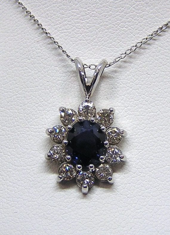 2 Carat Sapphire Princess Di Pendant