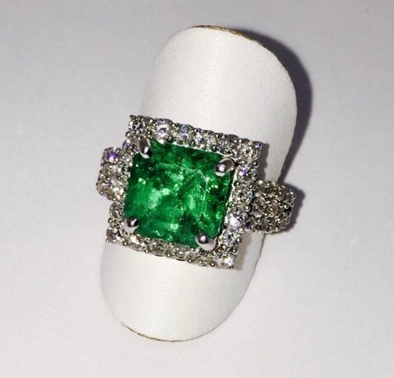 Rare Russian Emerald & Diamond Ring