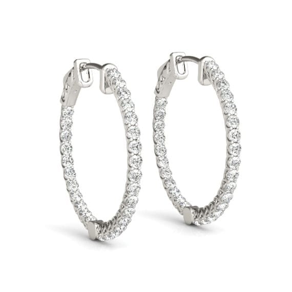 2 Carats In & Out Diamond Hoops