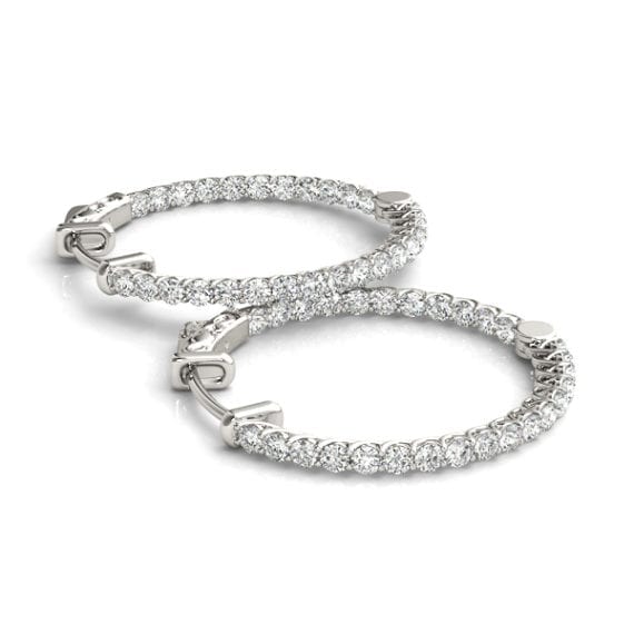 2 Carats In & Out Diamond Hoops - Image 2