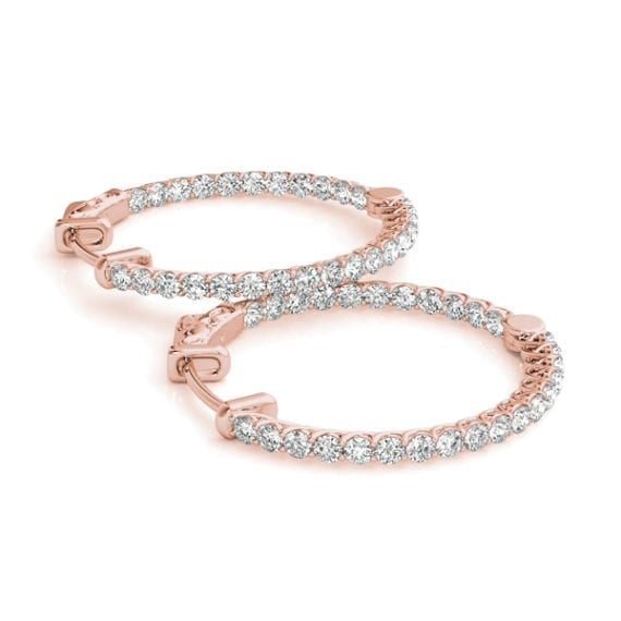 2 Carats In & Out Diamond Hoops - Image 6