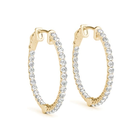2 Carats In & Out Diamond Hoops - Image 3