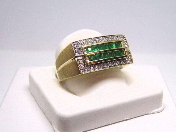 Gents Emerald & Diamond Ring - Image 2