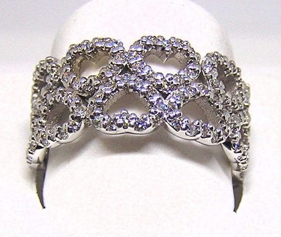 14k Double Heart Eternity Band