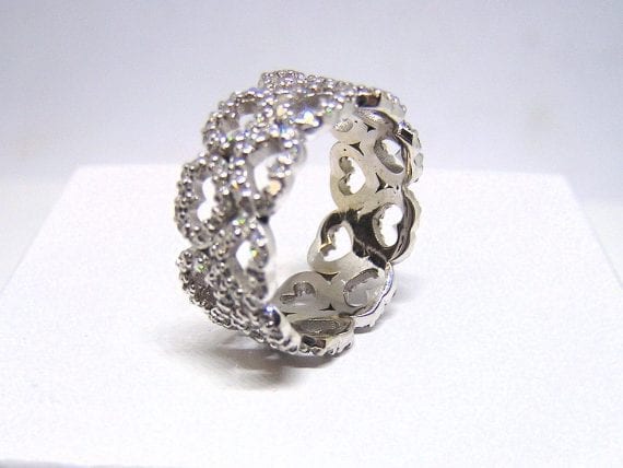 14k Double Heart Eternity Band - Image 2