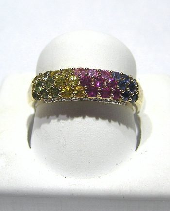 Sapphire and Diamond Rainbow Ring