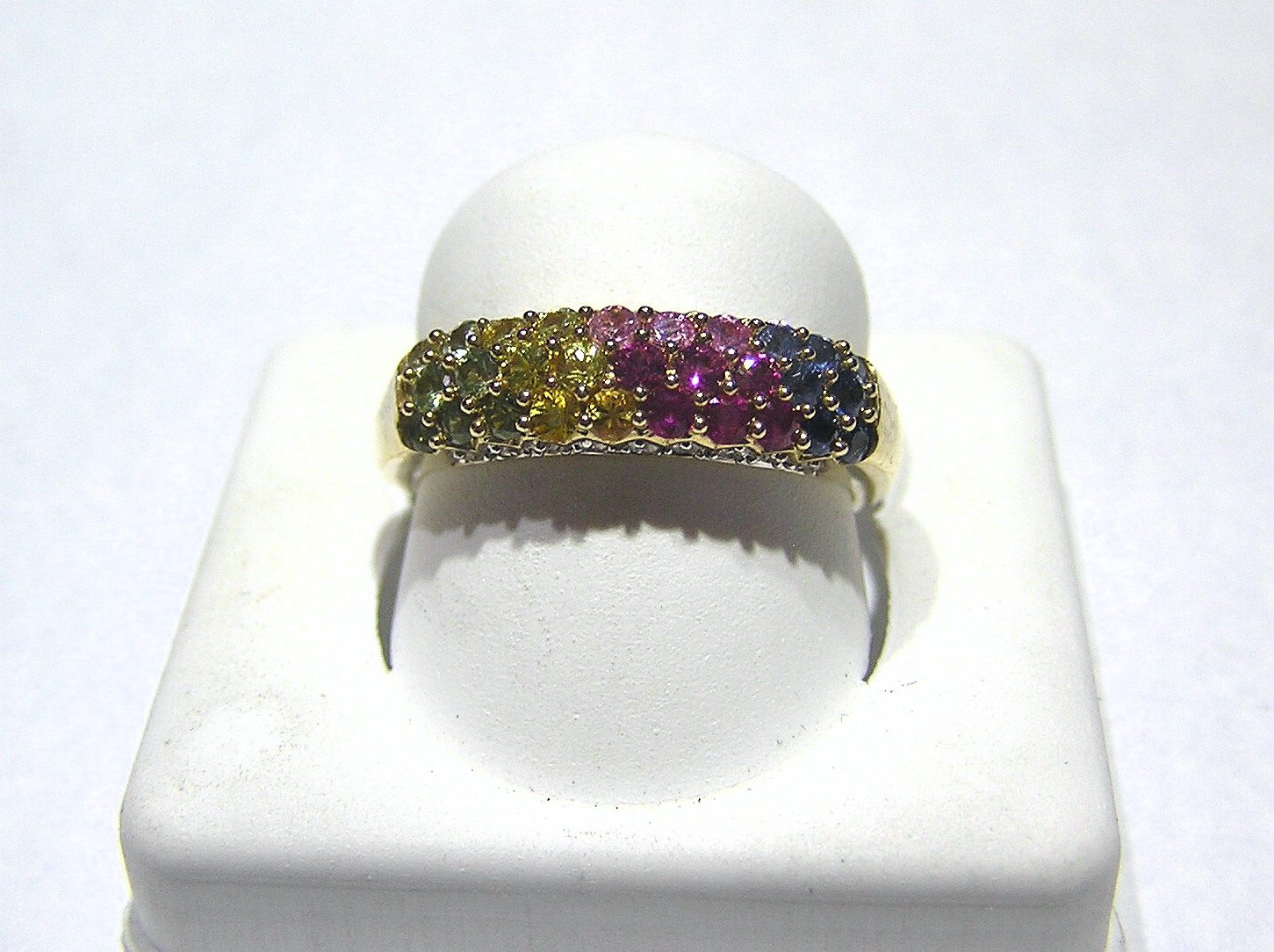 Sapphire and Diamond Rainbow Ring
