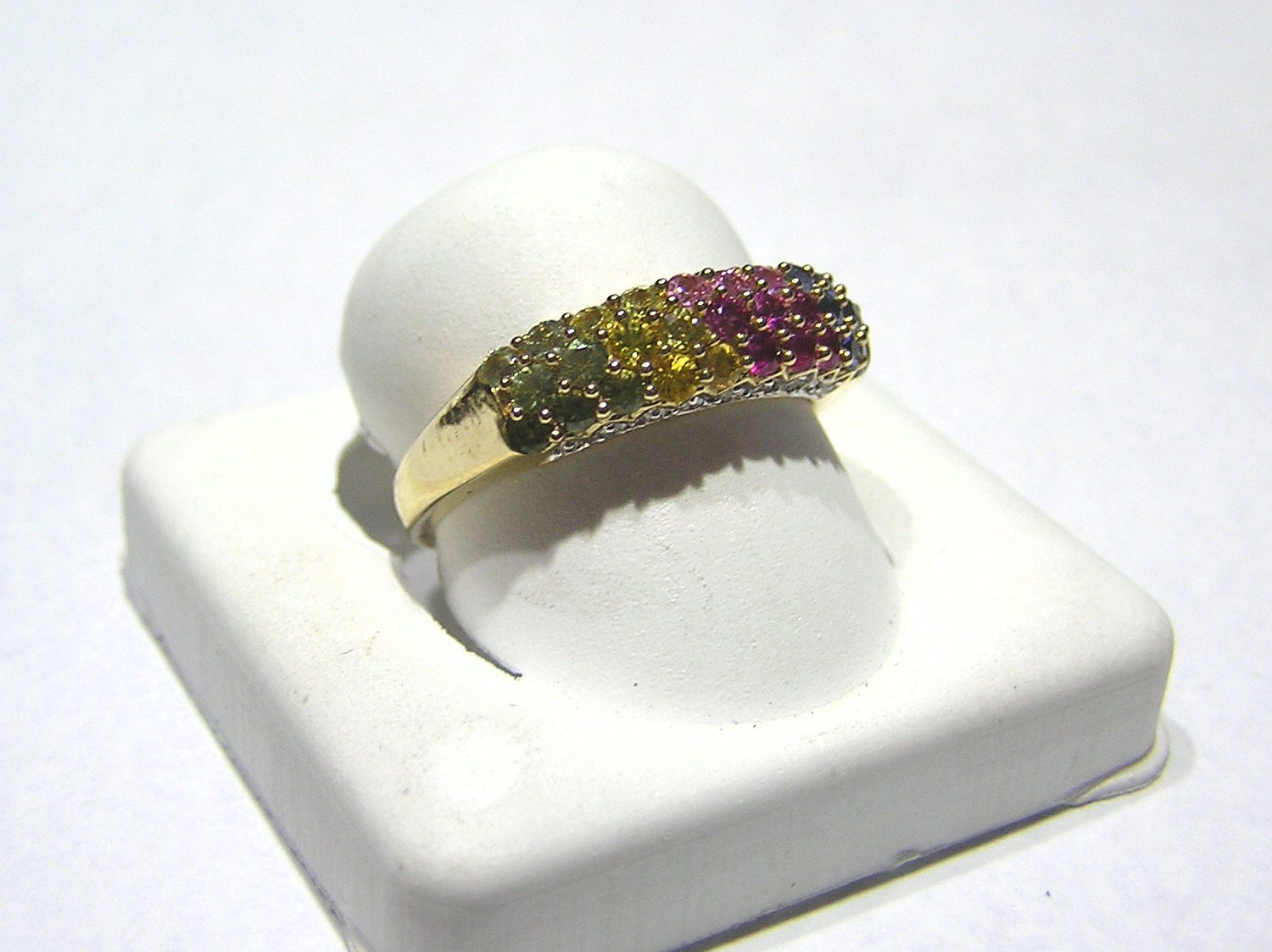 Sapphire and Diamond Rainbow Ring - Image 3