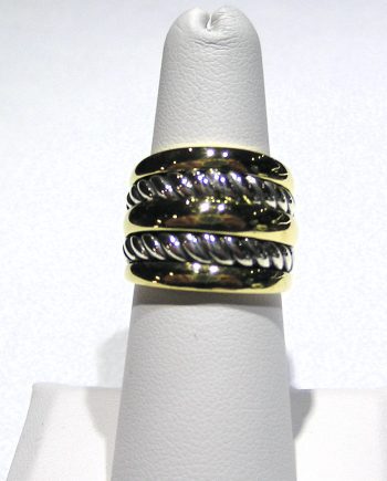 David Yurman Sculpted Cable 18k & Sterling Ring