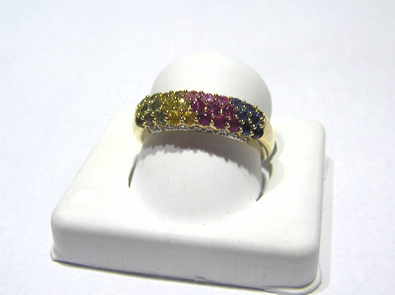 Sapphire and Diamond Rainbow Ring - Image 2