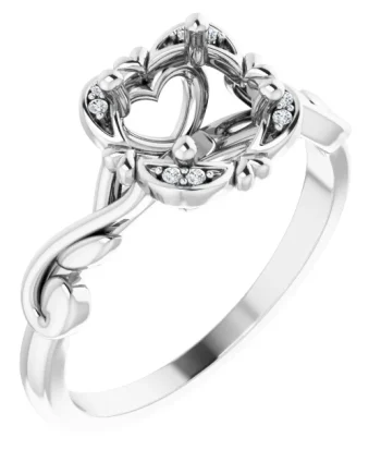 14k White Gold Nature Ring -Leaves and Branches