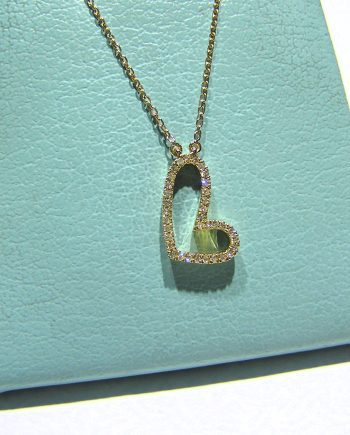 14k Hanging Diamond Heart Pendant