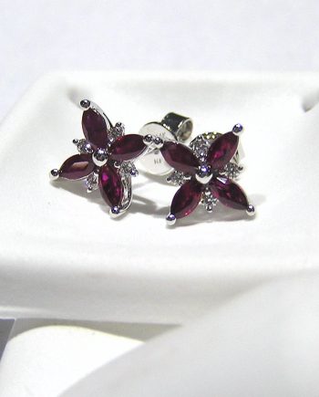 14k Ruby & Diamond Butterfly Earrings