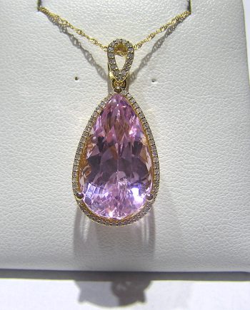 Pink Kunzite Diamond & Gemstone Pendant