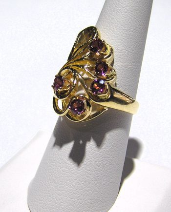 14k Swirl Design Tourmaline Ring